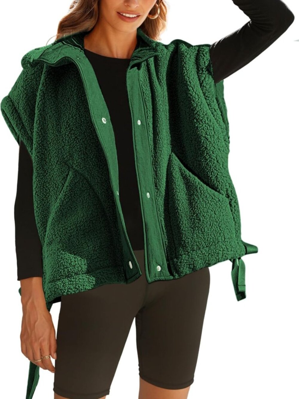 Cozy Oversized Fleece Sherpa Vest | Casual Sleeveless Jacket for Women